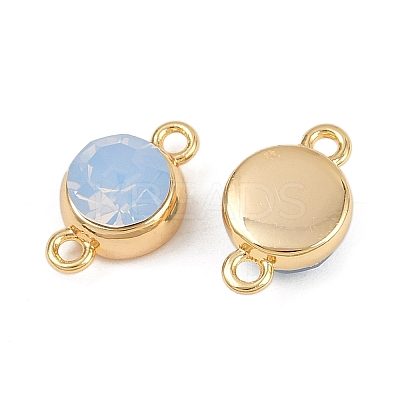 Brass Pave Cubic Zirconia Connector Charms KK-H078-06G-01-1