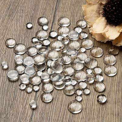80Pcs 4 Size Transparent Glass Cabochons GGLA-ZZ0001-03-1