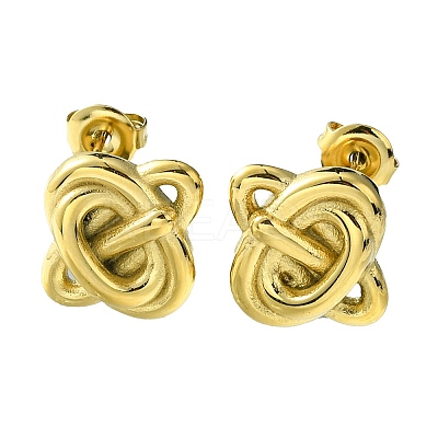 Ion Plating(IP) 304 Stainless Steel Stud Earrings EJEW-Z038-01G-1