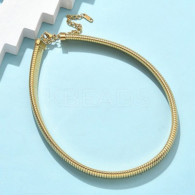 12MM 304 Stainless Steel Flat Snake Chain Necklaces for Women LS-NJEW-U049-01G-1