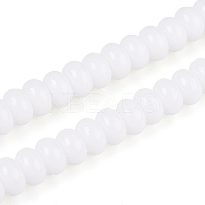 Opaque Solid Color Glass Beads Strands GLAA-ZX008-8mm-18G-1