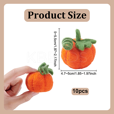 Pumpkin Handmade Wool Felt Ornament DIY-WH0504-793A-01-1