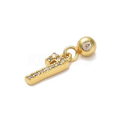 925 Sterling Silver Micro Pave Clear Cubic Zirconia European Dangle Charms STER-A045-01G-7-1