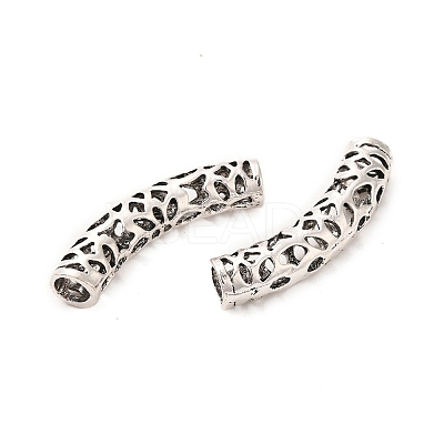 Tibetan Style Alloy Hollow Curved Tube Beads FIND-Z063-34AS-1