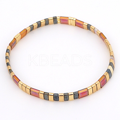 Bohemian Glass Seed Beaded Stretch Bracelets JM4508-35-1
