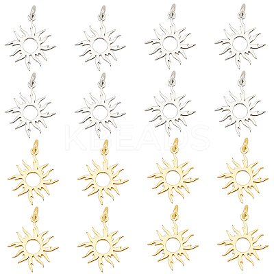 16Pcs 2 Colors Brass Pendants KK-CA0001-56-1