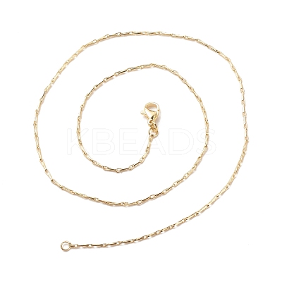 Brass Boston Link Chains Necklace for Women NJEW-P265-33G-1