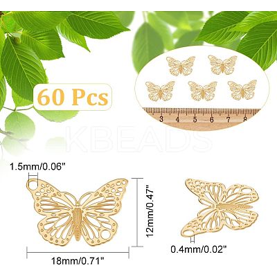 60Pcs Rack Plating 201 Stainless Steel Filigree Connerctor Charms STAS-HY0001-07-1