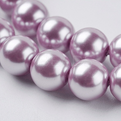 Eco-Friendly Dyed Glass Pearl Round Beads Strands HY-A002-8mm-RB013-1