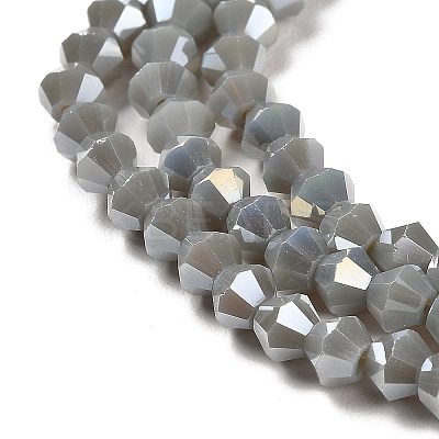 Opaque Solid Color Electroplate Glass Beads Strands GLAA-F029-P4mm-A-M-1