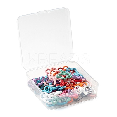 40Pcs 4 Style Spray Painted Alloy Swivel Snap Hooks Clasps FIND-LS0001-52-1