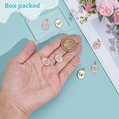 10Pcs Brass Micro Pave Clear Cubic Zirconia Pendants ZIRC-BC0015-13-1