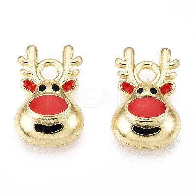 Golden Plated Alloy Enamel Charms X-ENAM-D040-E01-G-1