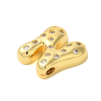 Rack Plating Brass Micro Pave Clear Cubic Zirconia Perdants KK-C067-11G-N-1