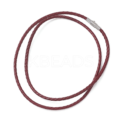 3MM Punk Rock Round Braided Leather Cord Necklaces NJEW-JN05861-01-1