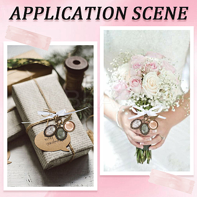2 Sets Wedding Bouquet Alloy & Glass Photo Charms DIY-SC0025-64-1