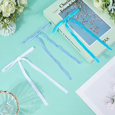30Pcs 3 Colors Velvet Bowknot AJEW-CN0003-72A-1