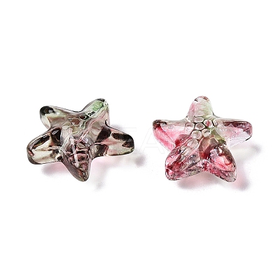 Gradient Color Baking Paint Transparent Glass Beads X-DGLA-N005-09-1
