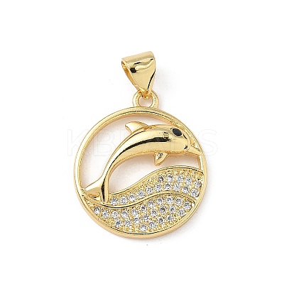 Brass Micro Pave Cubic Zirconia Pendants KK-S337-08G-A-1
