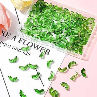 100Pcs Spray Painted Transparent Glass Beads GLAA-FS0002-04-1