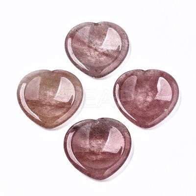 Natural Strawberry Quartz Thumb Worry Stone G-N0325-01Z-1