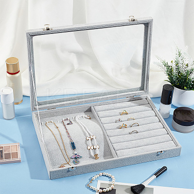 Rectangle Velvet Jewelry Presentation Boxes VBOX-WH0014-02-1