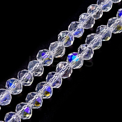 Electroplate Transparent Glass Beads Strands EGLA-YW0001-65A-1