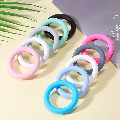 9Pcs Ring Food Grade Eco-Friendly Silicone Focal Beads JX895G-1