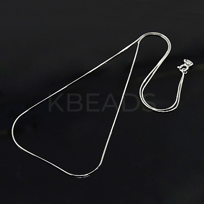 Anti-Tarnish Trendy Unisex Rhodium Plated 925 Sterling Silver Snake Chain Necklaces X-STER-M034-B-08-1