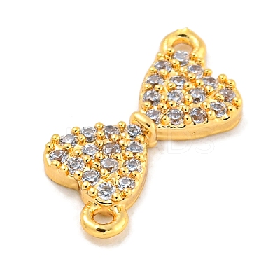 Brass Micro Pave Clear Cubic Zirconia Connector Charms KK-P275-36A-G-1
