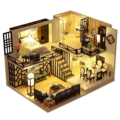 Handmade DIY Wooden Dollhouse Kit DIY-H103-01-1