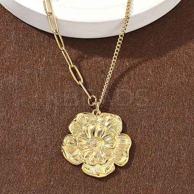 304 Stainless Steel Pendant Necklaces for Women NJEW-D312-02C-G-1