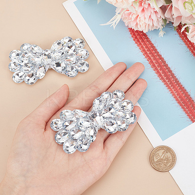 2Pcs Alloy Rhinestone Shoe Decorations AJEW-FG0002-87C-1