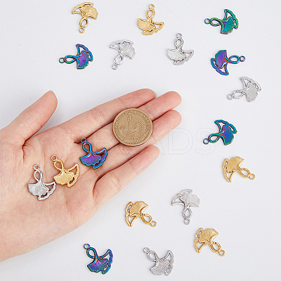 18Pcs 3 Colors 304 Stainless Steel Pendants STAS-DC0013-36-1
