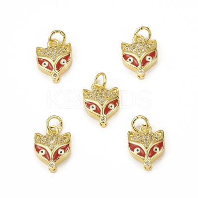 Brass Micro Pave Cubic Zirconia Charms KK-E068-VB029-1-1