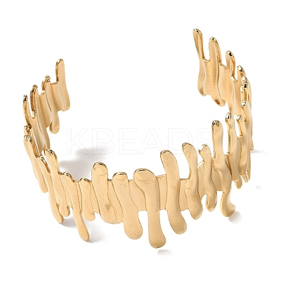 304 Stainless Steel Cuff Bangles for Women BJEW-D384-04G-1