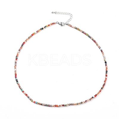 Faceted Glass Beaded Necklaces X-NJEW-JN02553-04-1