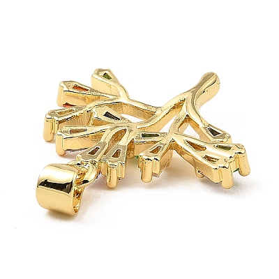 Real 18K Gold Rack Plating Brass Micro Pave Cubic Zirconia Pendants ZIRC-L100-148G-02-1