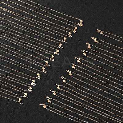 Alloy Letter Heart Pendant Necklaces for Women NJEW-FS0001-09V-1