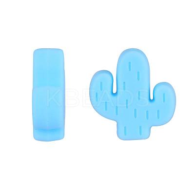 20Pcs Cactus Food Grade Eco-Friendly Silicone Focal Beads JX906F-1