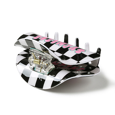 Tartan Pattern PVC Claw Hair Clips LS-PHAR-M013-02F-1