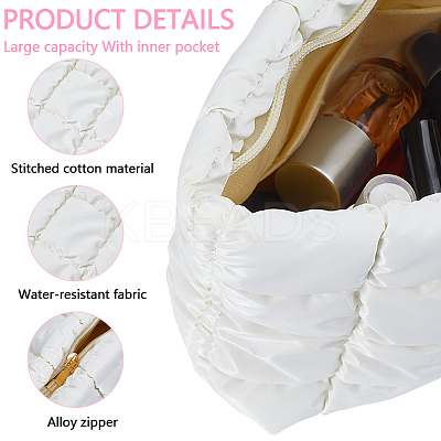 Square Textured PU Leather Cosmetic Zipper Bags AJEW-WH20022-56B-1