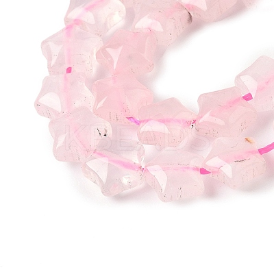 Natural Rose Quartz Star Beads Strands G-Z080-A10-1