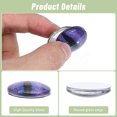 30Pcs 15 Colors Luminous Self Adhesive Glass Eyes Cabochons DIY-CA0006-27B-1