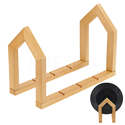House Shaped Wooden Record Storage Holder Rack ODIS-WH0086-146-1