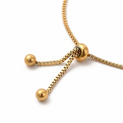 Ion Plating(IP) 304 Stainless Steel Ball Chains Slider Bracelet for Women LS-BJEW-E074-01G-1