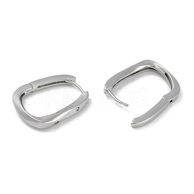 Clear Cubic Zirconia Hoop Earrings EJEW-L292-015P-1