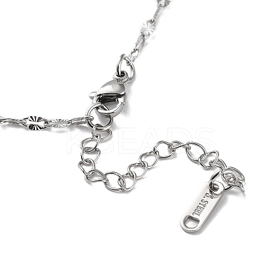 Non-Tarnish 304 Stainless Steel Textured Dapped Chain Necklace NJEW-D045-02P-1