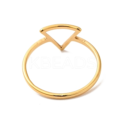 Ion Plating(IP) 201 Stainless Steel Triangle Finger Ring for Women RJEW-G266-05G-1