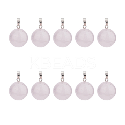 10Pcs Natural Rose Quartz Pendants G-HS0001-05-1